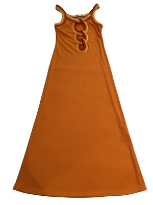 Christopher Esber Verner Ribbed Jersey Maxi Dress in Tangerine