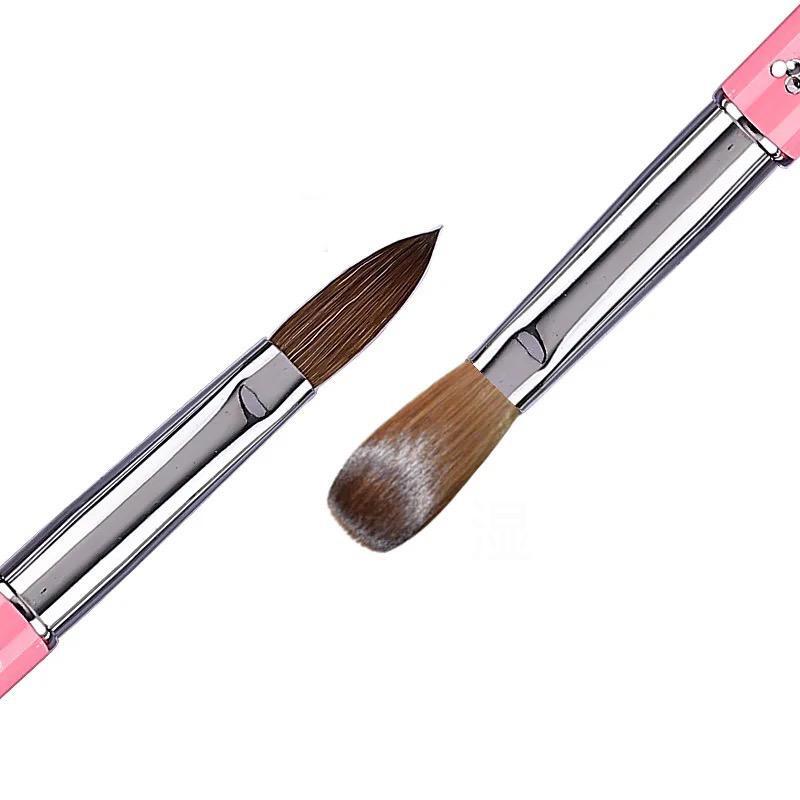 KADS Professional Kolinsky Sable Nail Art Brush - Acrylic Nail Brush, Red Wood Handle (Size 6-18)