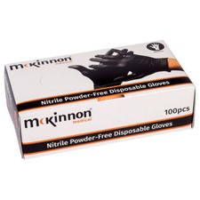 Mckinnon Medical Black Nitrile Powder-Free Examination Gloves Box 100 - Medium