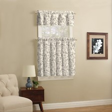 Leaf Vines 3 Piece Tailored Window Valance/Tier Sets, Color Choices, Modern -NEW