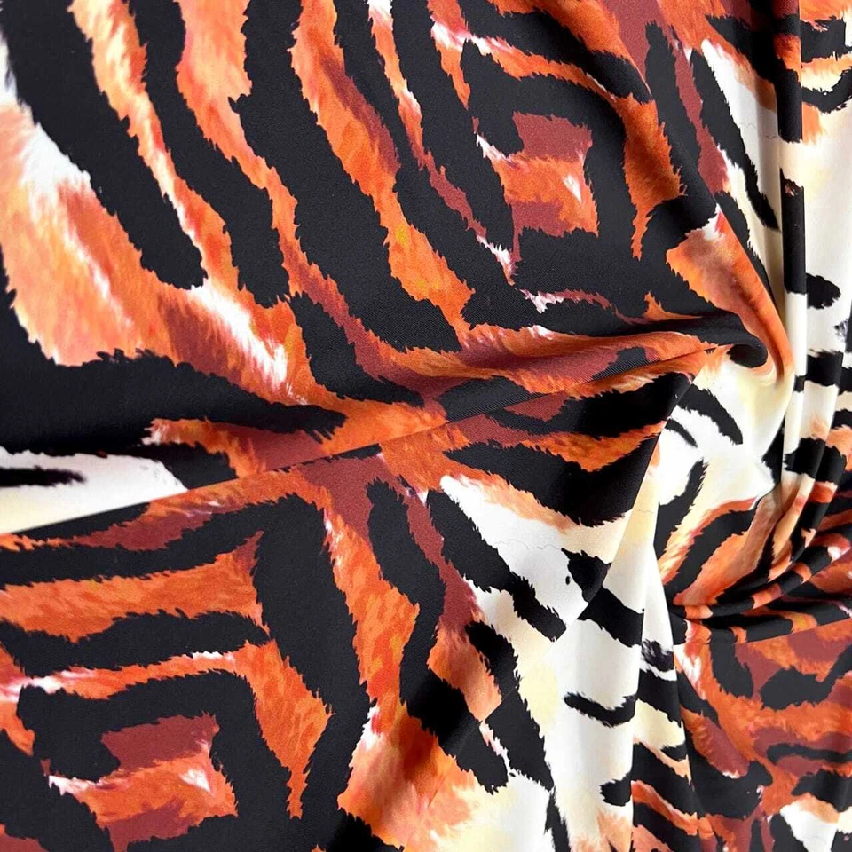 Animal Print Tiger Spandex Fabric 4 way Stretch 60"wide by the Yard for Swimwear - Image 4 of 4