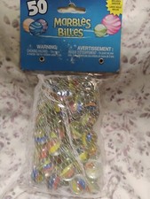Bag Of 50 Marbles With Shooter Clear With Multi Color Swirls Inside