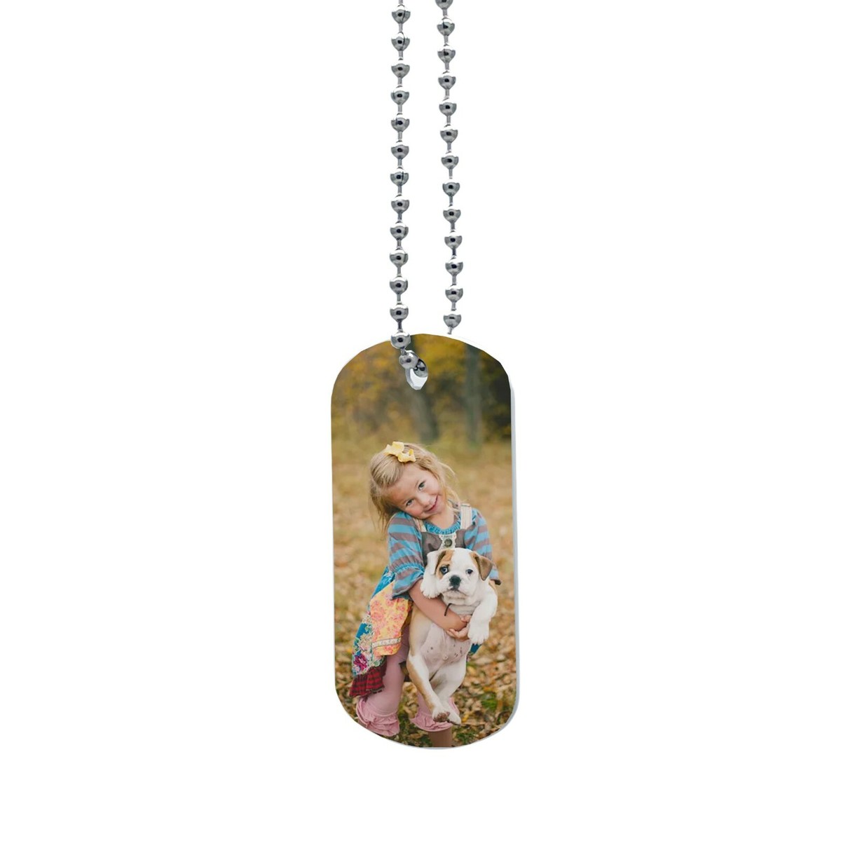 Personalised Dog Tag Necklace - Double Sided With Your Photo & Text, 76cm Adjustable Ball Chain 4 thumbnail image