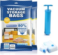 10 x Jumbo Vacuum Storage Bags Travel Space Saver Garment Seal Clothes Hand Pump
