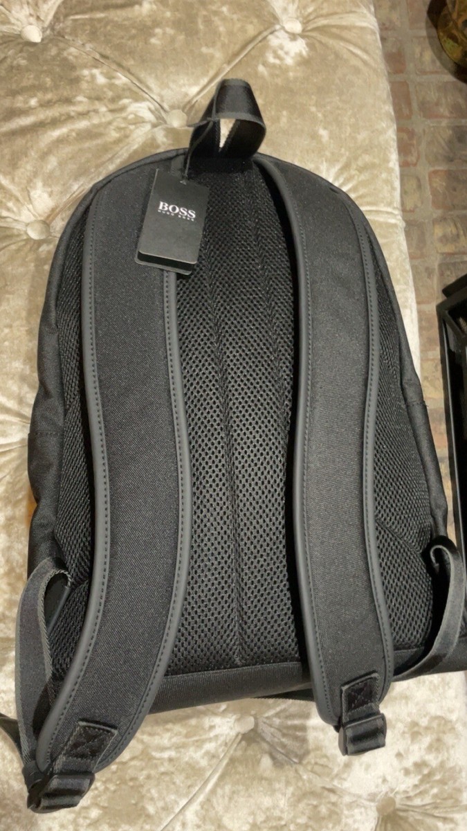 boss leather backpack Daxter bonded black This pocket includes an extra zip entry pocket and showcases the signature BOSS logo embossed Boss Lady Leather Laptop Backpack