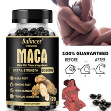 Strength Maca Root Capsules Balance Hormone Levels Boost Energy 30-120 Capsules