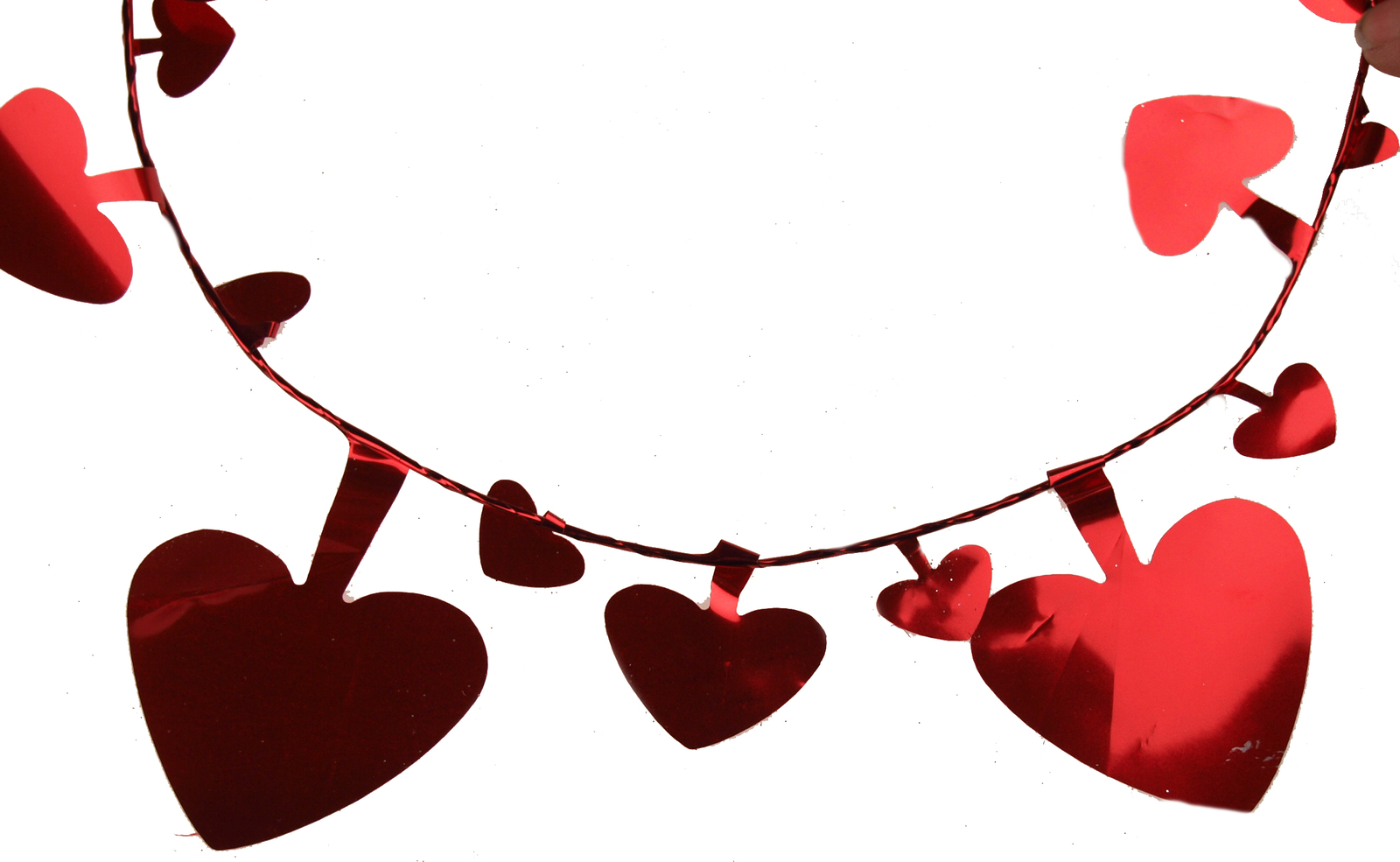 Red Heart Metallic Foil 60cm Laser Garlands - Valentines Decorations (Set of 2)