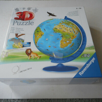 Ravensburger World Globe 3D Puzzle 180 Pieces With Rotating Stand Ages 6-99 NEW
