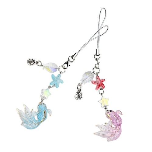 Eye catching Fish Keychain with Bead Detail Phone Charm Pendant Bag Keyring - Zdjęcie 10 z 10