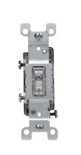 Leviton 1461-LHC  Single Pole, Grounding Switch 15A 120V Clear