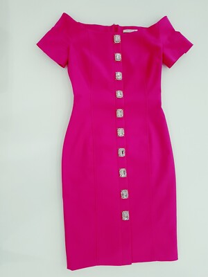 VESTITO FLAVIO CASTELLANI FUCSIA GIOIELLO ABITO franchi TUBINO