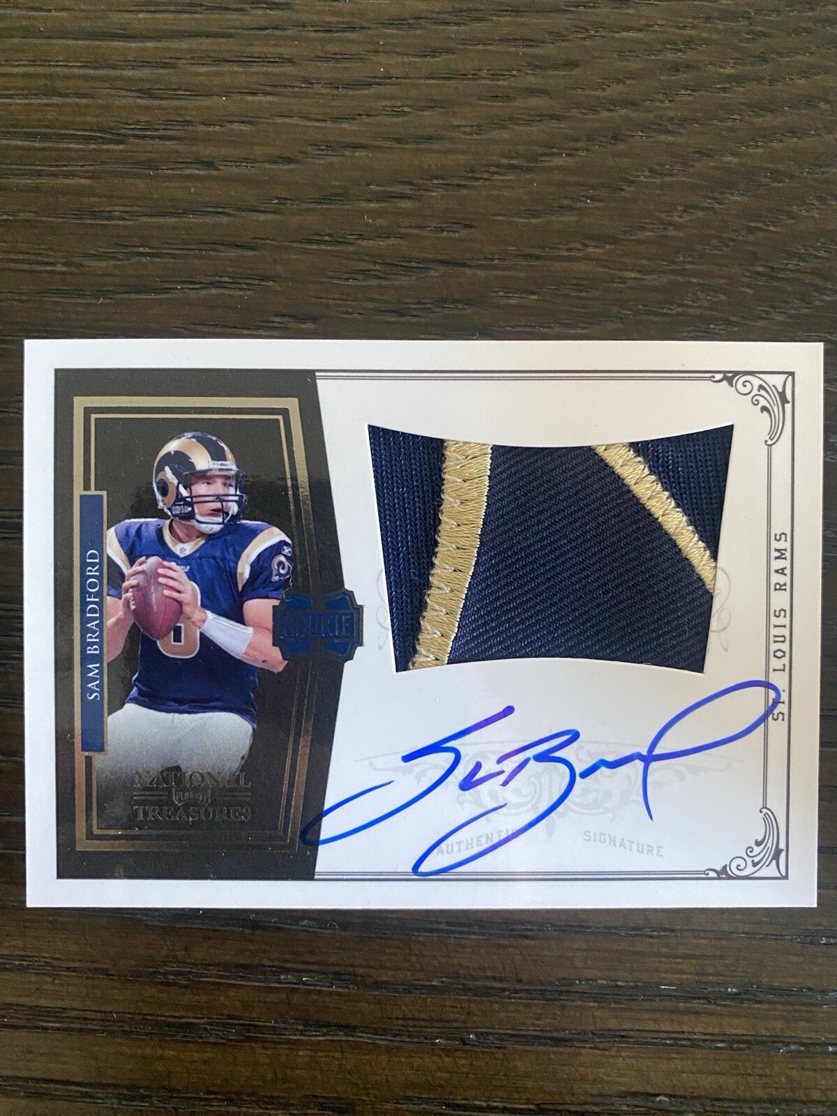 2010 National Treasures Sam Bradford Auto Patch Rookie RPA /99 Rams Eagles #332