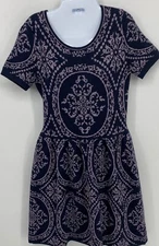 Romeo + Juliet Couture Blue Lilac Knit Dress Short Sleeve Size Medium