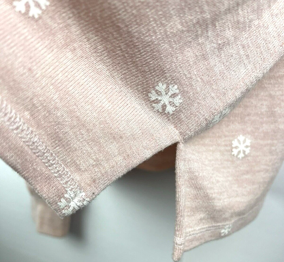 Top PJ Salvage para mujer XL rosa bordado copos de nieve suave elástico manga larga Foto 4 de 4