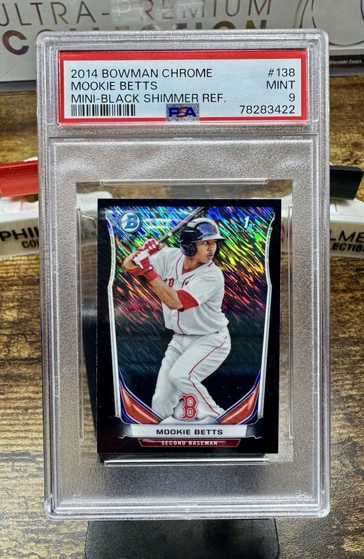 MOOKIE BETTS 2014 Bowman Chrome #138 Mini Black Shimmer Refractor PSA 9 MINT