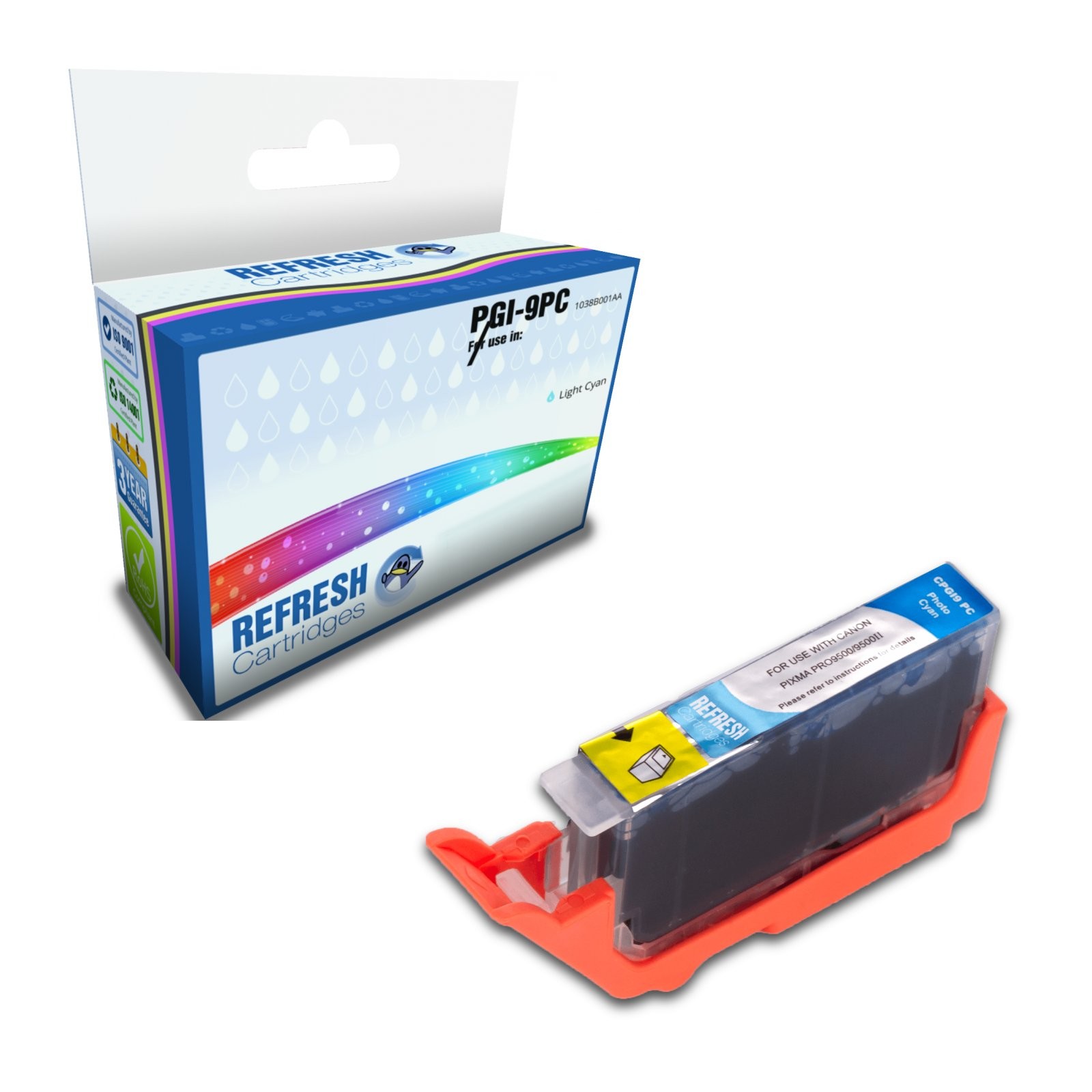 Refresh Cartridges Light Cyan PGI-9PC Ink Compatible With Canon Printers