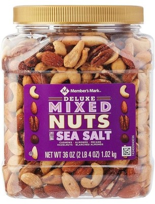 Member's Mark Deluxe Roasted Mixed Nuts With Sea Salt 34 Ounce (Pack of 1) 