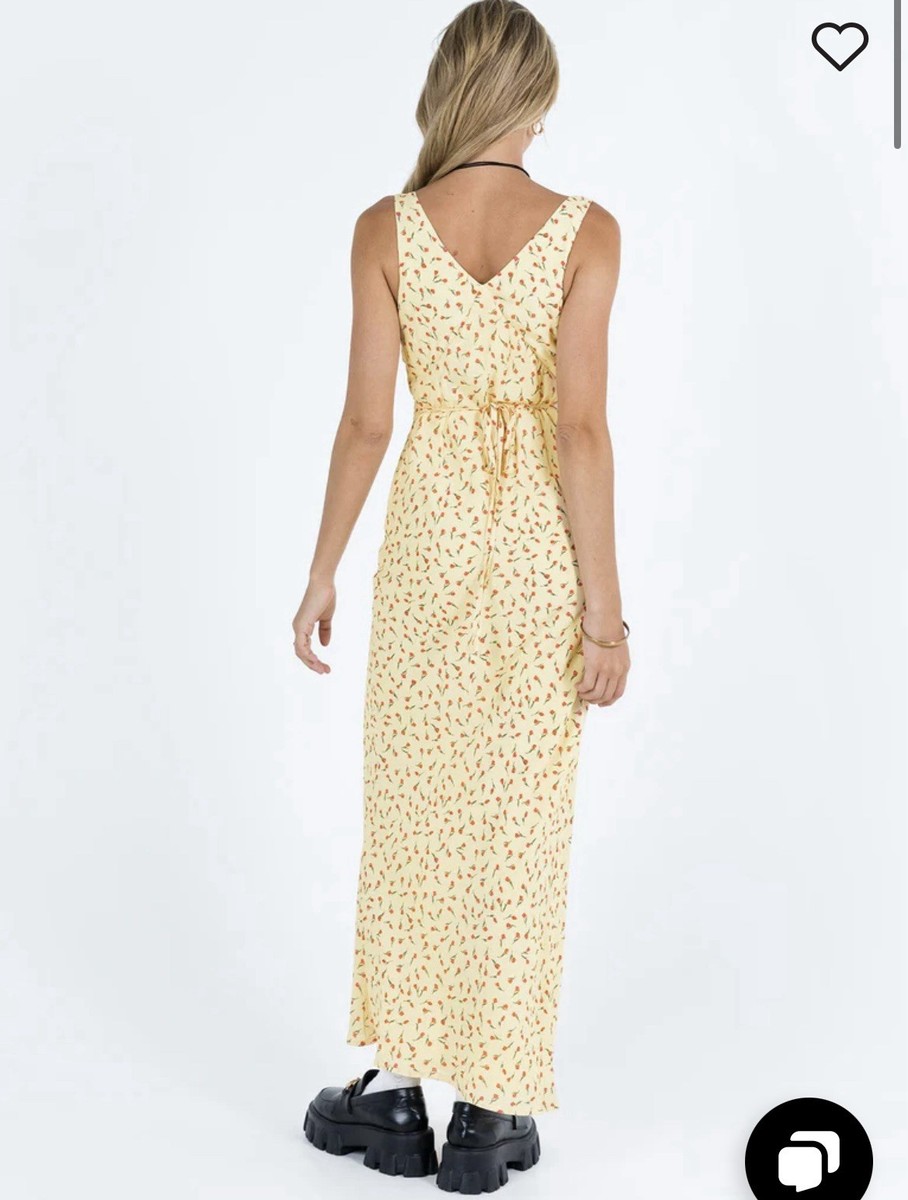 Princess polly NELLIE MAXI DRESS YELLOW RED FLORAL UK