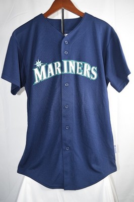 ★MLB★Majestic★マリナーズ★ソフトシェル★グラコン★サイズL★紺★ Seattle Mariners Navy Blue Blank Majestic Cool Base Jersey Size