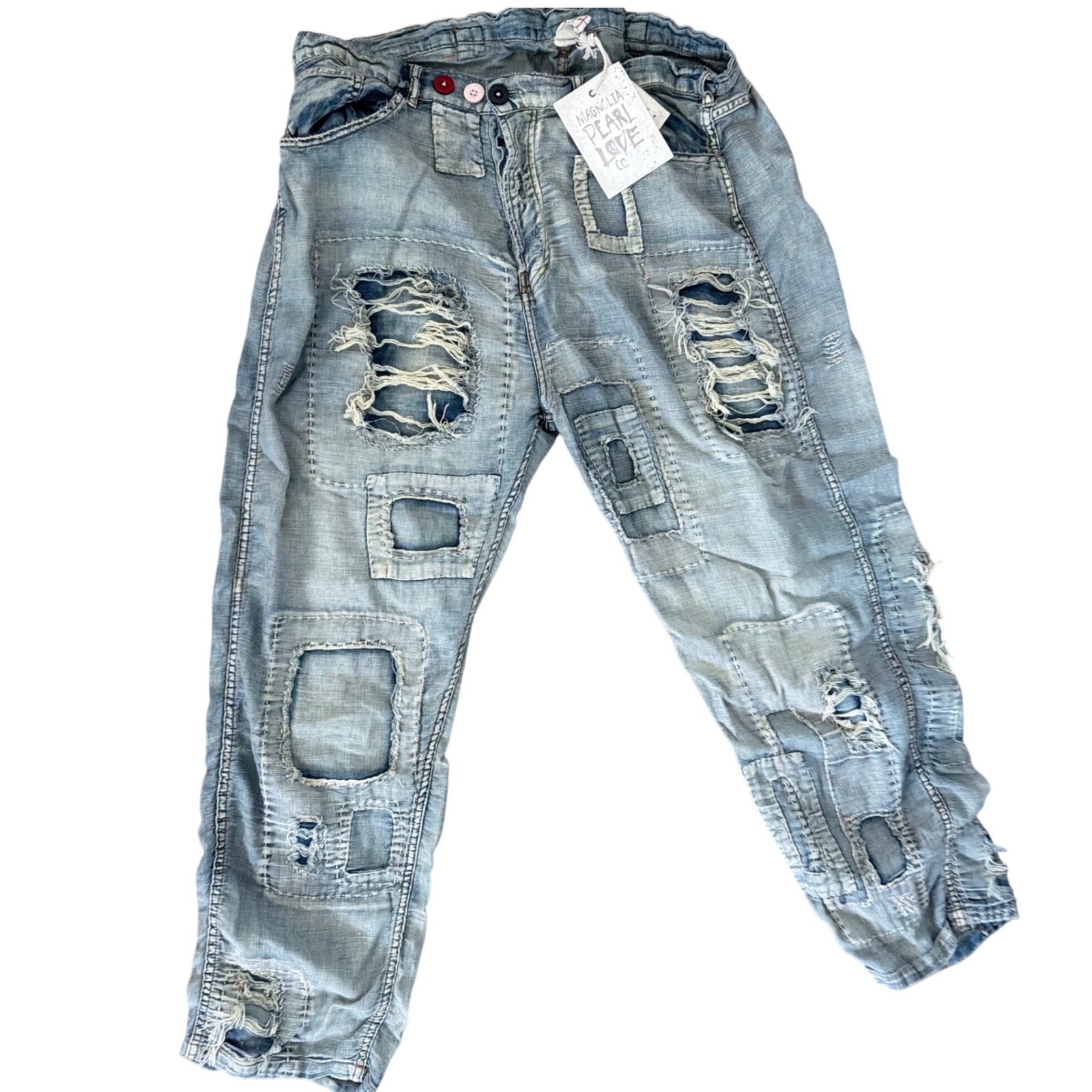Magnolia Pearl RARE Washed Indigo Distressed Denim Jeans Style 598 NWT SOLD OUT image 4