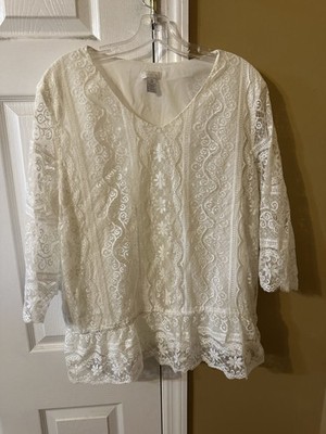 CHICCO S Women s White Top Size 3- Equivalent XL Made In USA