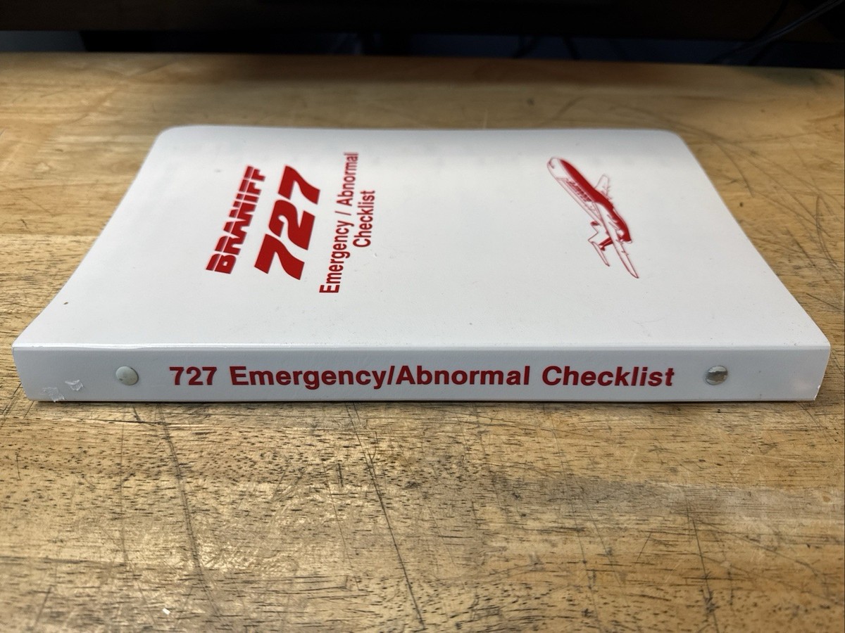 Braniff 727 emergency / abnormal checklist 10/30/87 | eBay