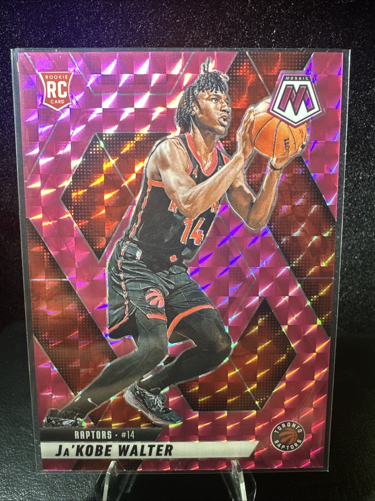 2024-25 Panini Mosaic Mosaic Pink #234 Ja'Kobe Walter RC Rookie /175 RAPTORS