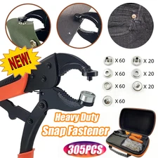 305PCS Heavy Duty Snap Fastener kit - Adjustable Snap Setter Tool for Tarps