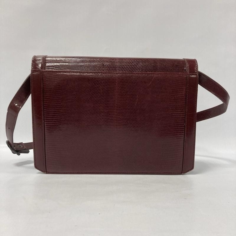 Borsa a tracolla Yves Saint Laurent Lizard 2WAY con patta Rosso