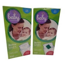 Baby Basics Bottle Liners SEALED 2 Boxes of 100 Baby Feeding 4 OZ 118 ML