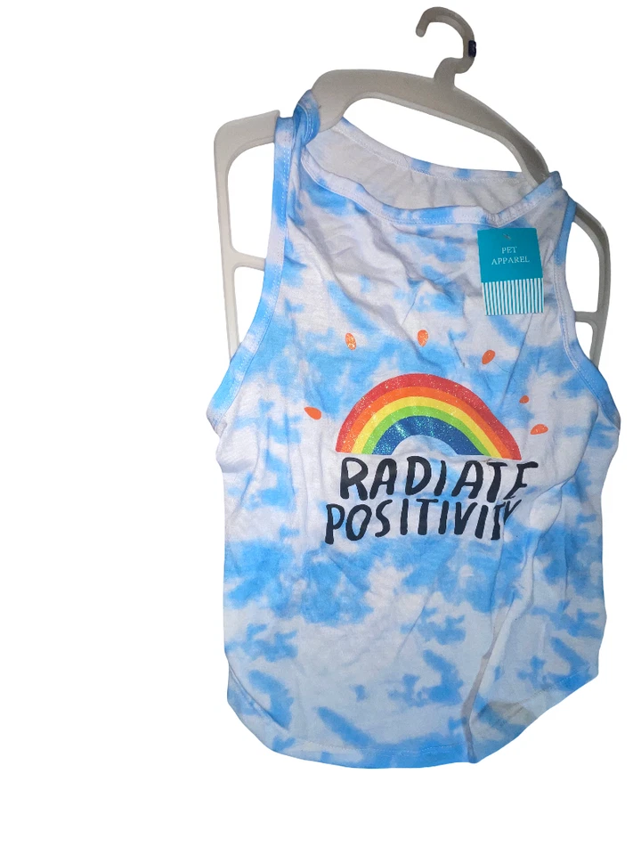 Radiant Positivity Dog Shirt XL Lightweight Blue - Back Length Up To 19.75" 10z