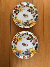 Pair of Vintage Knott's Berry Farm 12" Fruit Motif Round Metal Serving Trays