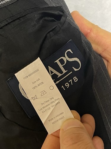 Chaps Suit Men's 44R Gray Striped 2B Academia Pants 37X30 Luxury Ralph Lauren - Picture 9 of 17