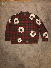 Denim Tears Long Sleeved Red Wreath Flannel Shirt