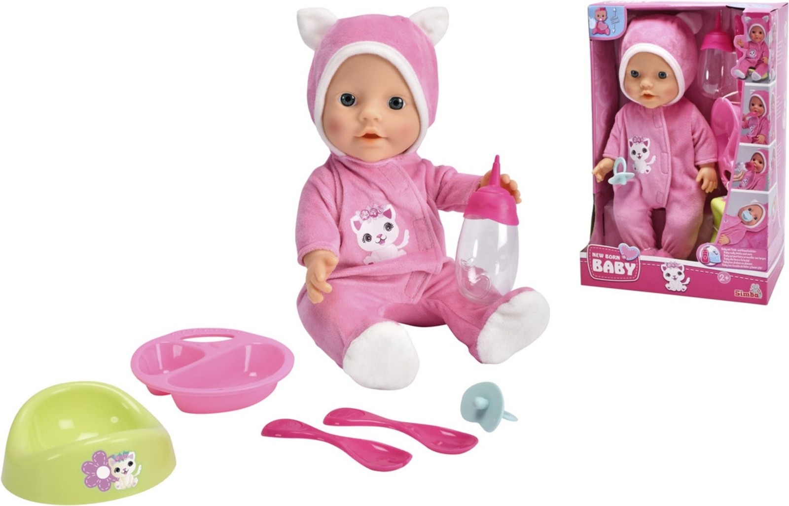 Merchandising New Born Baby Kitty Bebe' Beve E Bagna Cm.30