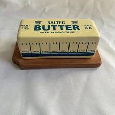 Bigmouth Inc. Salted Butter Stick Shaped Ceramic Butter Dish Kitchen Tabletop