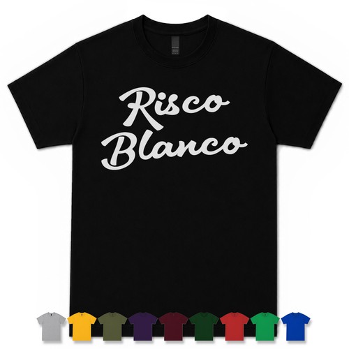 Maglietta Risco Blanco Retro Script San Bartolomé Spagna prezzo ebay
