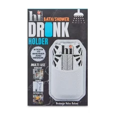 Silicone Stick On Drink Holder Soda Beer Can White Bath/Shower Wall Man Gift NEW