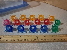 22x - Vintage Christmas Light Reflectors Multi Color Starburst Design Multicolor