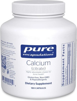 Pure Encapsulations Calcium Citrate 180 Capsules EXP 08/2028