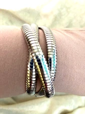 DAVID MARKSTEIN BRONZE THREE STRAND SLIP-ON TUBOGAS BRACELET (M4951-52)