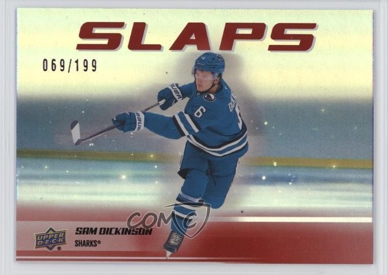 2025-26 Upper Deck Series 2 Slaps Red 69/199 Sam Dickinson #SL-6 Rookie RC 1w4r