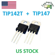 10Pcs 5Pairs TIP142T TIP147T Transistor NPN PNP 100V 10A 125W 10A TO-220 ST USA