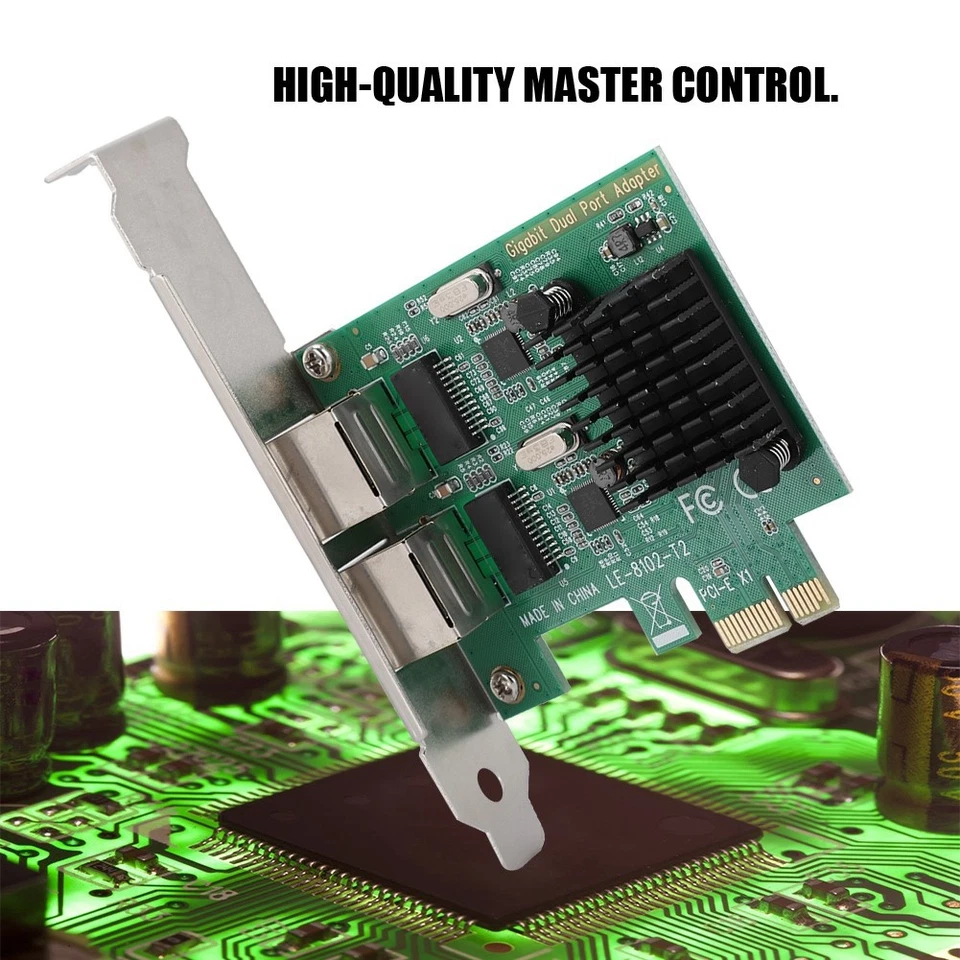 ㄧ10/100/1000Mbps RJ-45*2 Dual Port PCI-Ex1 GigabiT Network Card For 8102-T2 - Image 3 of 4