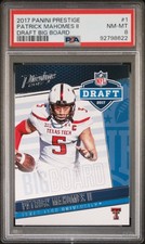 2017 PANINI PRESTIGE - PATRICK MAHOMES II - DRAFT BIG BOARD #1 (RC) PSA 8