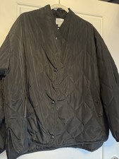 Warehouse Black Jacket Quilted Size 16 Good Worn Condition