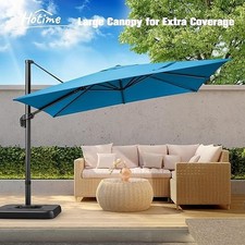 10ft Cantilever Patio Umbrella Outdoor Large Square Umbrellas with 360 Rotation