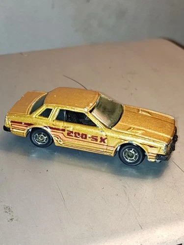 Vintage Hot Wheels 1981 Datsun 200 SX Diecast Car 1/64 Metallic Gold Hood Opens
