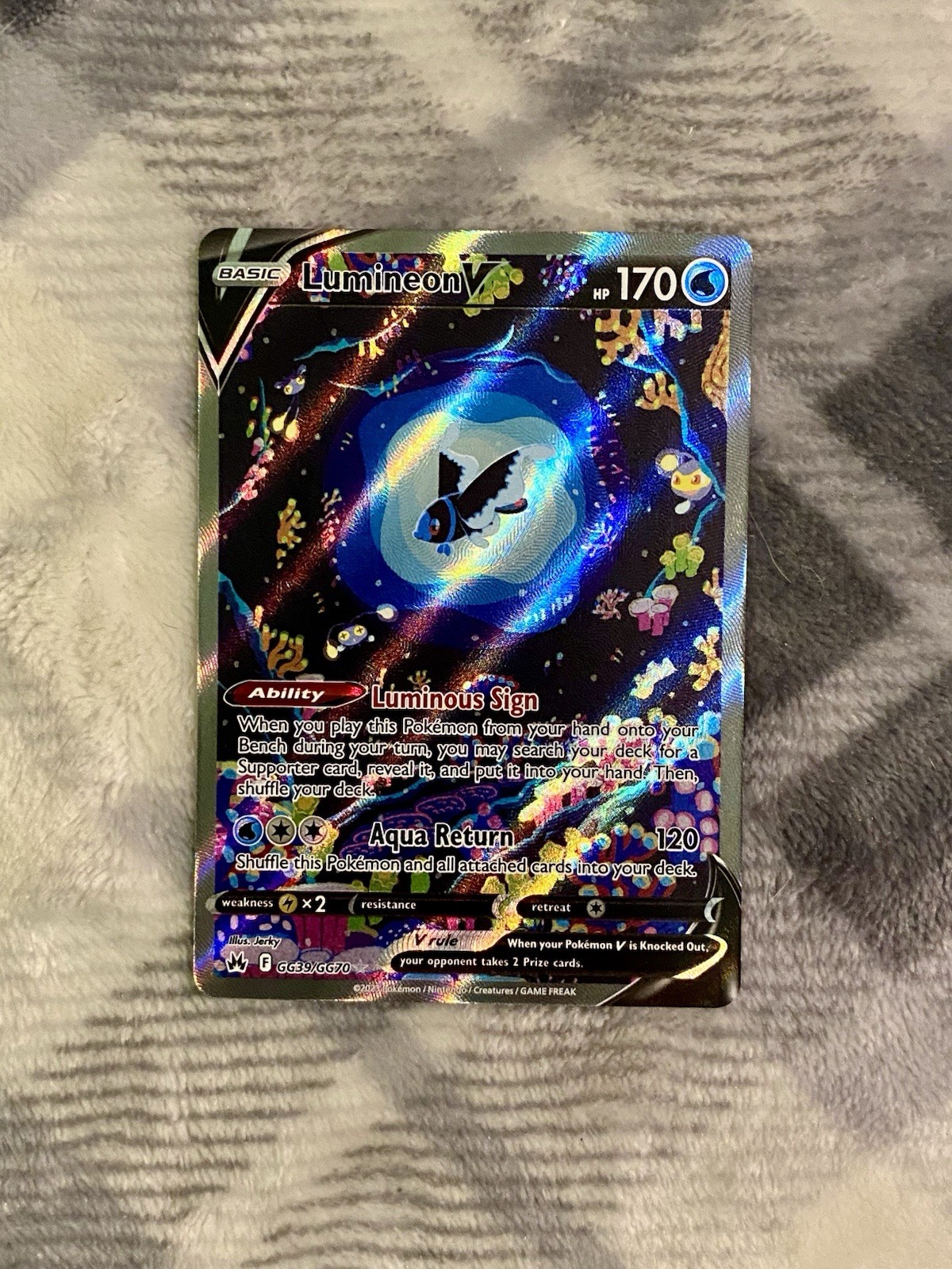 Pokémon TCG Lumineon V GG39/GG70 Crown Zenith: Galarian Gallery Holo NM
