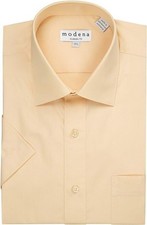 Modena Men's Short Sleeve Solid Dress Shirt - Including Big & Tall - CLEARANCE